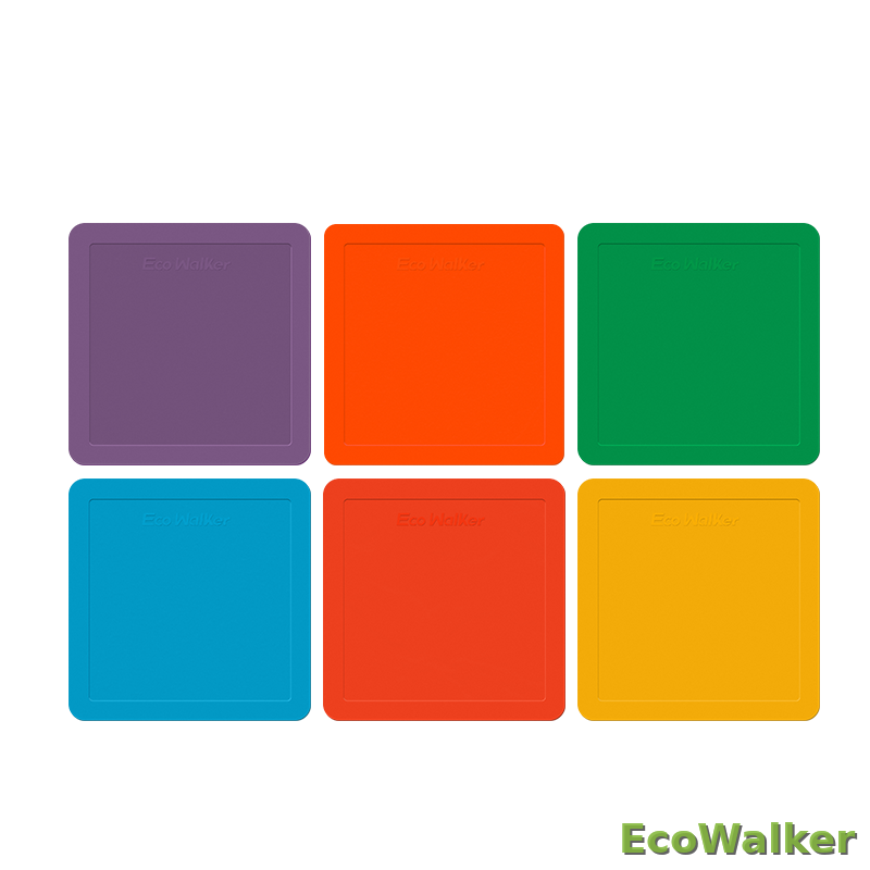 EcoWalker 30 厘米方形点位地标 混色 6 片装