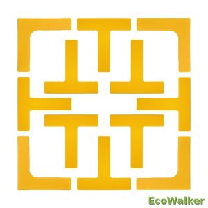 EcoWalker 羽毛球场地边界地标 黄色 12 片装