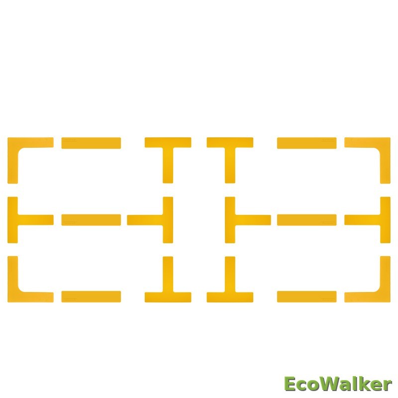EcoWalker 匹克球场地边界标记条（黄色，18 片装）