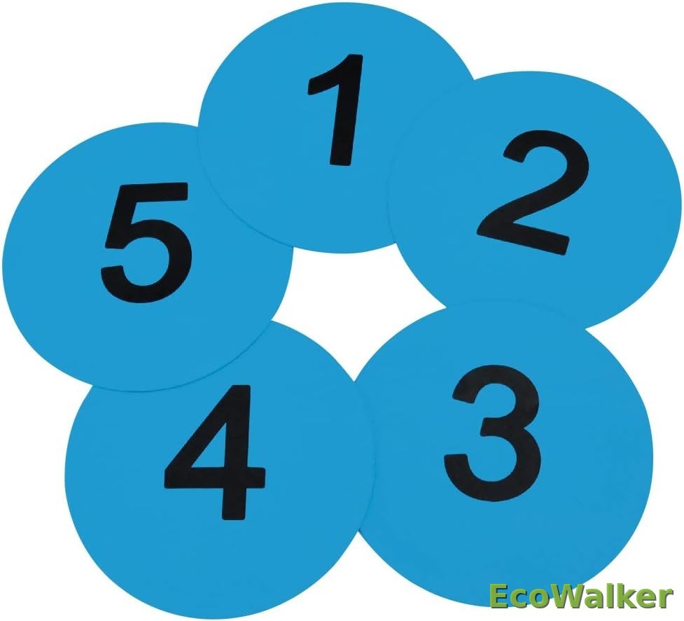 8inch Numbered Floor Spot Markers (Blue 1-5)