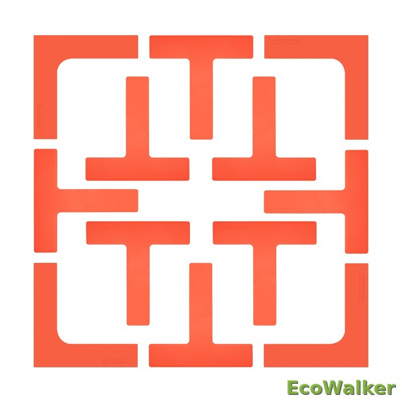 EcoWalker 羽毛球场地边界地标 红色 12 片装