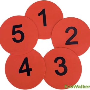 8inch Numbered Floor Spot Markers (Red 1-5)