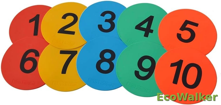 8inch Numbered Floor Spot Markers (Multi 1-10)