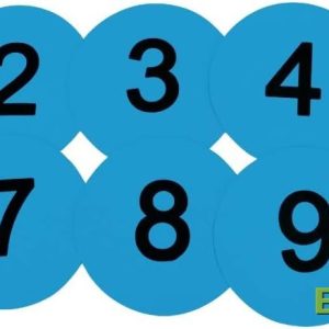 8 Inch Numbered Floor Markers Blue 1-10 - Non-Slip Training