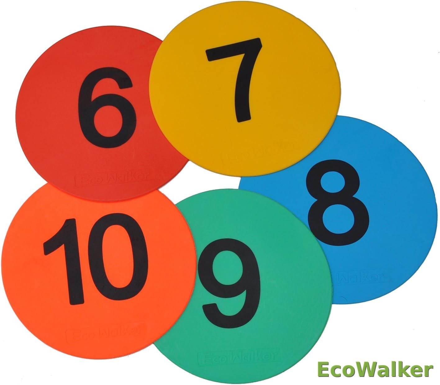 8inch Numbered Floor Spot Markers (Multi 6-10)