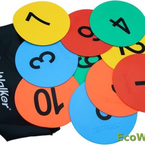 6 Inch Numbered Flat Cone Markers 1-10 - Sports Training Set