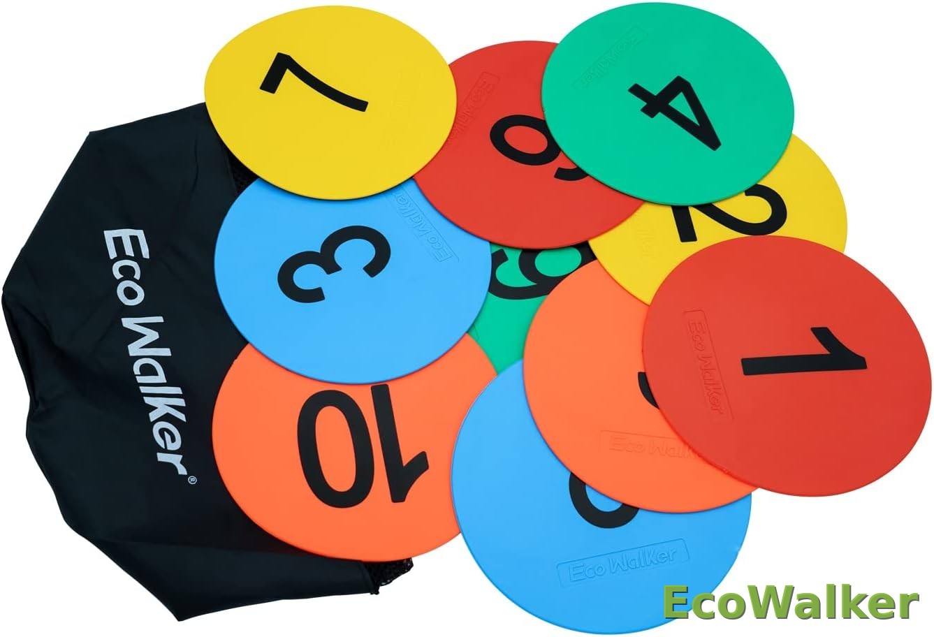6 Inch Numbered Flat Cone Markers 1-10 – Sports Training Set