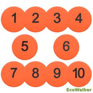 EcoWalker 25cm Numbered Spot Markers 1–10 — Orange 10-Pack