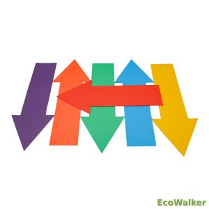 EcoWalker 直行方向标识贴 — 混色 6 件套
